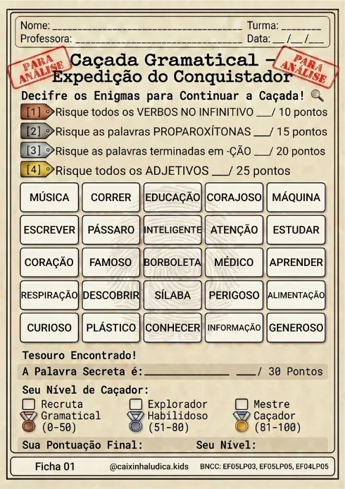 Ficha Conquistador Colorida