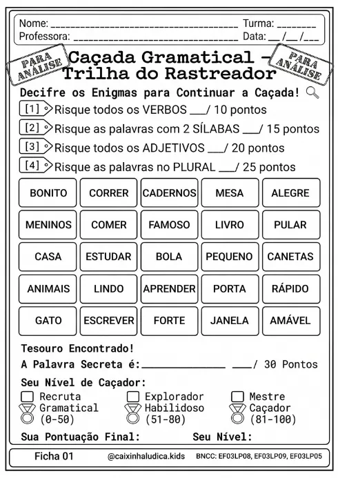 Ficha Rastreador P&B